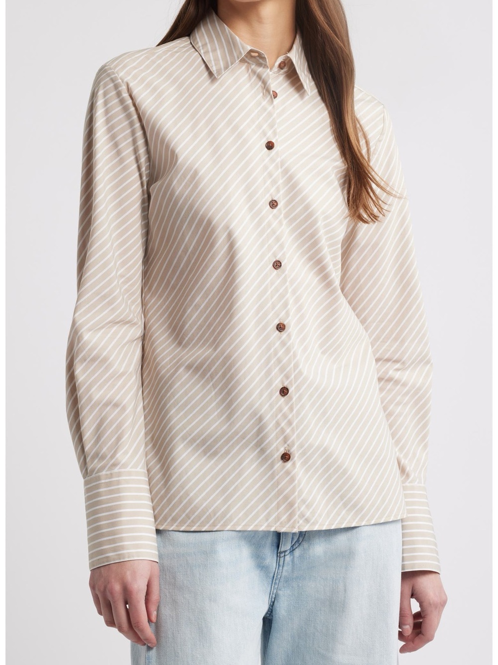 Rag & Bone NWT Sylvia striped cotton-poplin shirt M